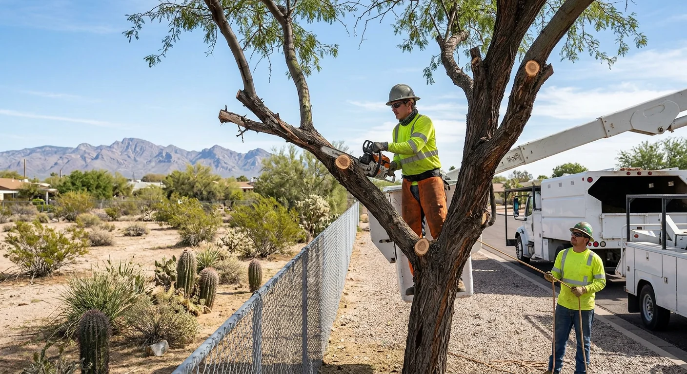 Lot-Line Brush Removal Along a Desert Property Edge