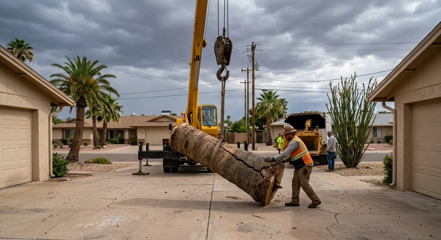 Storm-Damaged Palm Cluster Cleanup