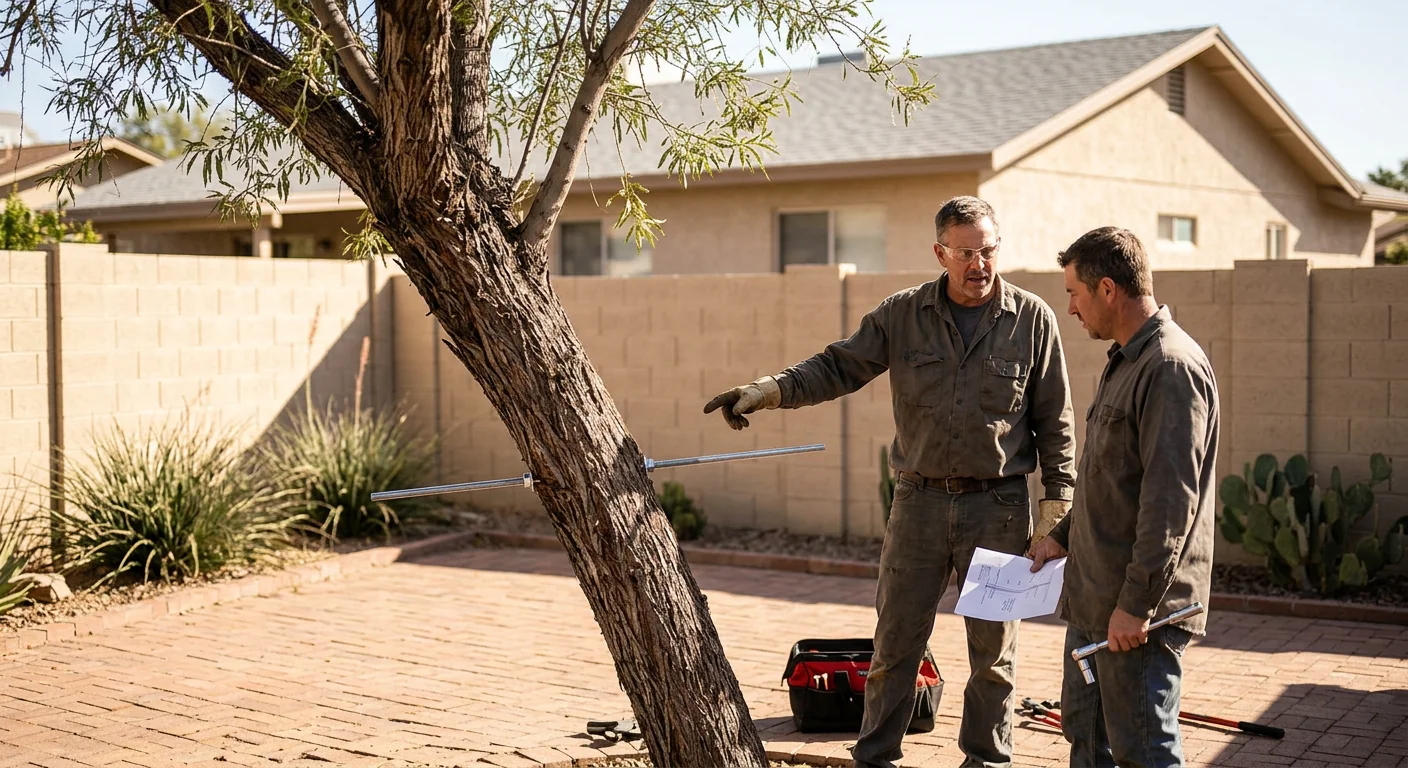 Bracing a Leaning Desert Willow