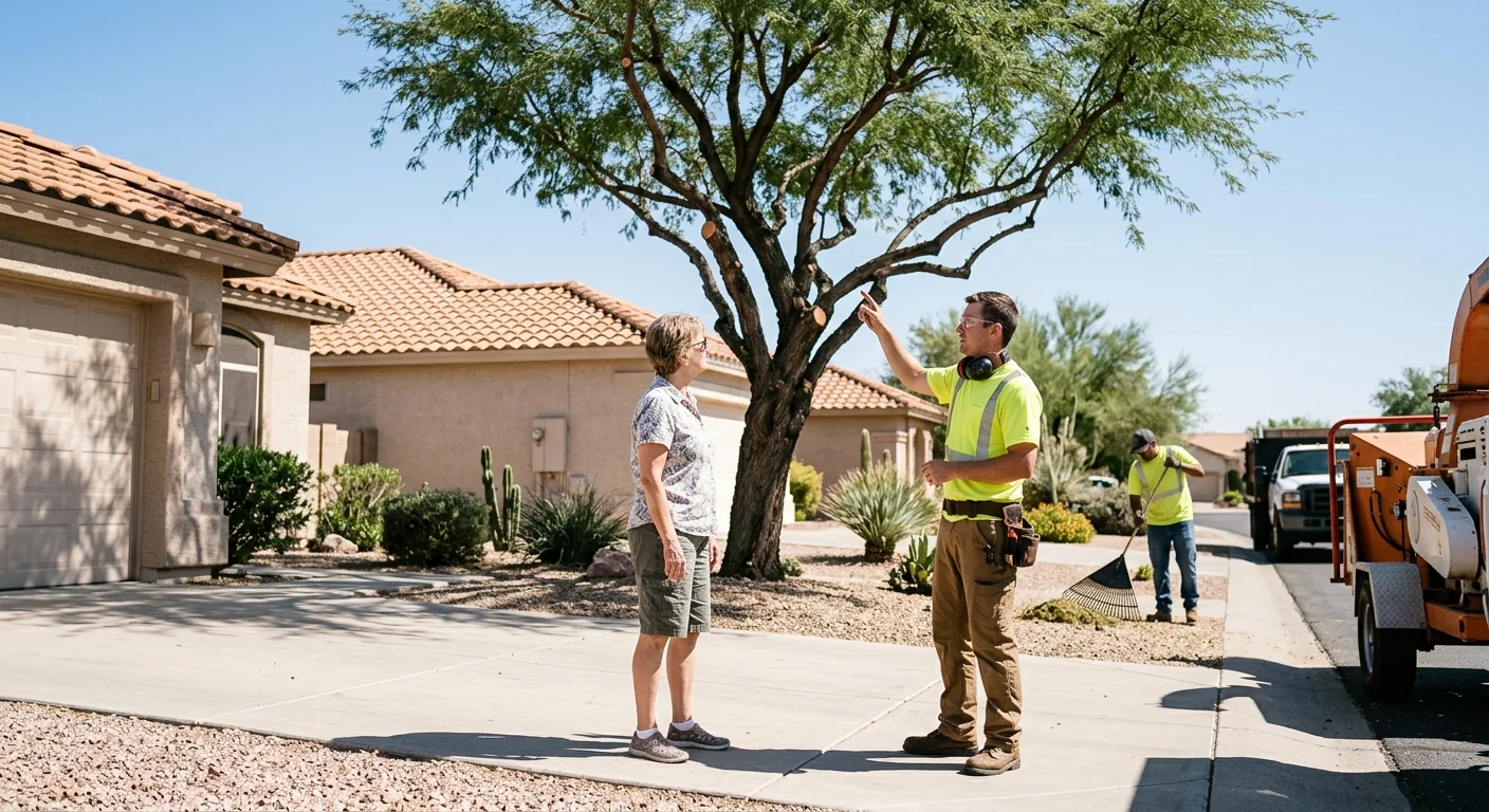Clearance Pruning Along a Sun City Driveway