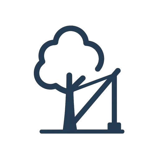 Support cabling installed in a split-trunk tree for stability